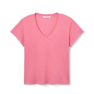 NWT perfectwhitetee Hendrix Basic V Neck Tee - Pink Punch